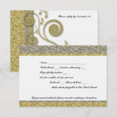 Fancy Silver Gold Glitter look Event RSVP Kaartje (Voorkant / Achterkant)