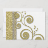 Fancy Silver Gold Glitter-noodoproep Kaart (Achterkant)