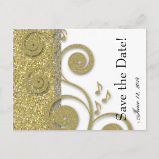 Fancy Silver Gold Save the Date Aankondigingskaart
