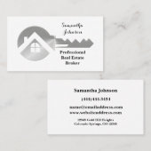 Fancy Silver Key Real Estate Broker Visitekaartje (Voorkant / Achterkant)