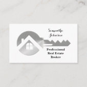 Fancy Silver Key Real Estate Broker Visitekaartje (Voorkant)
