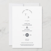 Fancy Simple Chic Initials Modern Photo Couple Save The Date (Voorkant)
