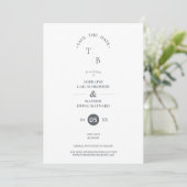 Fancy Simple Chic Initials Modern Photo Couple Save The Date (Staand voorkant)