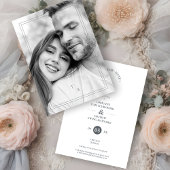 Fancy Simple Chic Initials Modern Photo Couple Save The Date