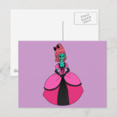 Fancy Skull Lady Briefkaart (Voorkant / Achterkant)