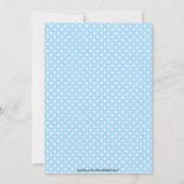 Fancy Sky Blue Polka Dots Weddenschap Kaart (Achterkant)