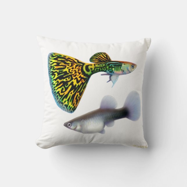 Fancy snakeskin Cobra Guppy Fish Pillow Kussen (Voorkant)