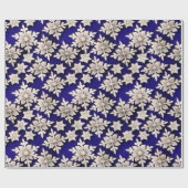 Fancy sneeuwvlokken cadeaupapier (Vlak)