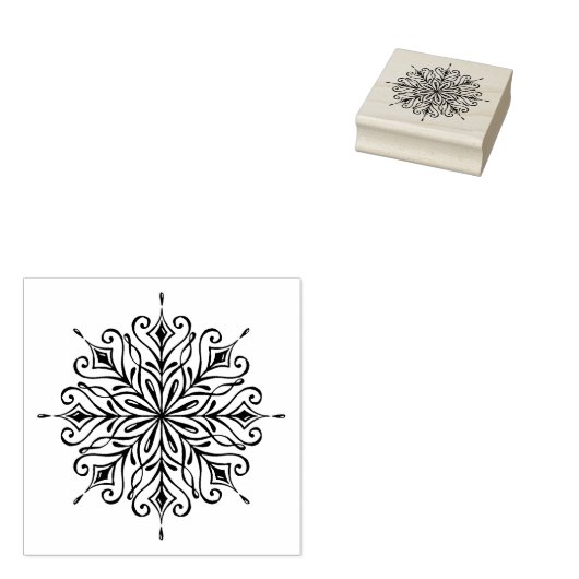 Fancy sneeuwvlokwinterkunststempel rubberstempel (Gestempeld)