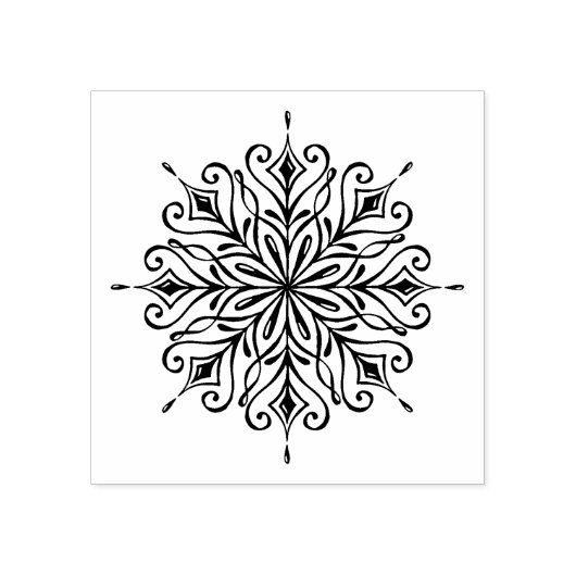 Fancy sneeuwvlokwinterkunststempel rubberstempel (Afrduk)