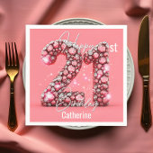 Fancy Sparkling Diamond-Encrusted 21st Verjaardag Servet