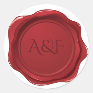 Fancy, speciaal ontworpen verzegeling met Red Wax Ronde Sticker