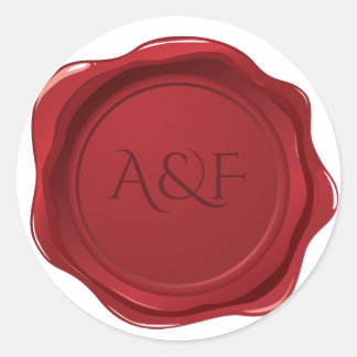Fancy, speciaal ontworpen verzegeling met Red Wax Ronde Sticker