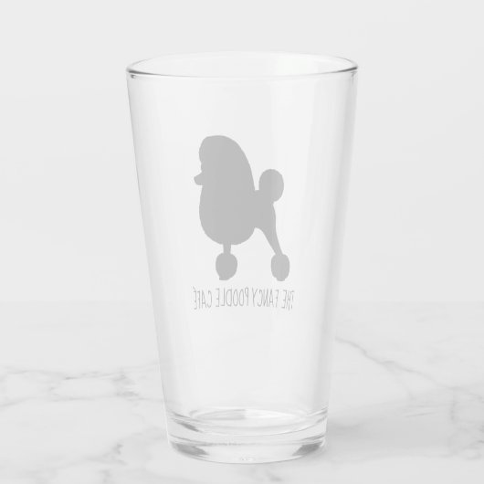Fancy Speelgoed Poedel Hond Silhouet Gepersonalise Glas (Achterkant)