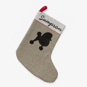 Fancy Speelgoed Poedel Hond Silhouet Miniatuur Poe Kleine Kerstsok (Voorkant (Hangend))