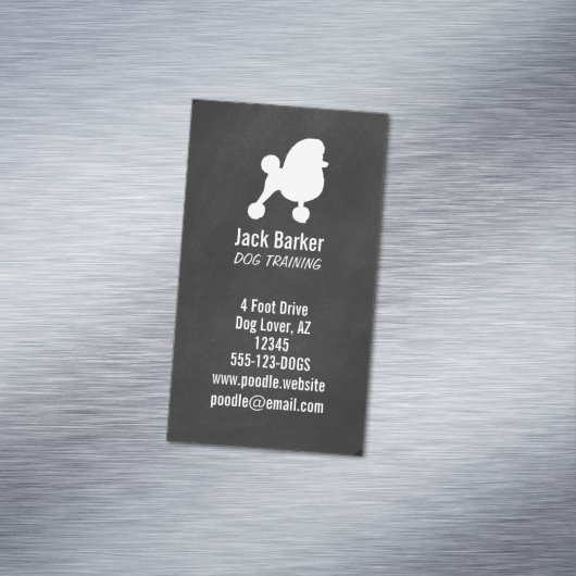 Fancy Speelgoed poedel hond silhouet verticaal Visitekaartje Magneet (Voorbeeld)