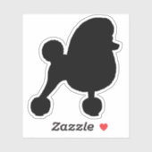 Fancy Speelgoed poedel hond silhouet vinyl Sticker (Vel)