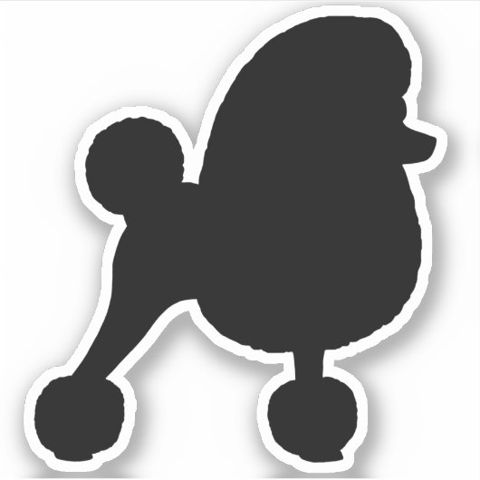 Fancy Speelgoed poedel hond silhouet vinyl Sticker (Voorkant)