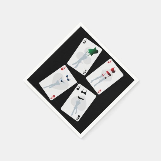 Fancy speelkaarten Papieren servetten (Hoek)