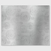 Fancy Spirale .Circles Grijs Monochromatische Zilv Cadeaupapier (Vlak)