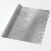 Fancy Spirale .Circles Grijs Monochromatische Zilv Cadeaupapier (Uitgerold)