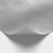 Fancy Spirale .Circles Grijs Monochromatische Zilv Cadeaupapier (Hoek)
