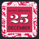 Fancy Square Do Not Open Christmas Stickers<br><div class="desc">Fancy Square Do Not Open Christmas Stickers</div>