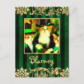 Fancy St Patrick's Day Cats Blarney met Stripes Briefkaart (Voorkant)