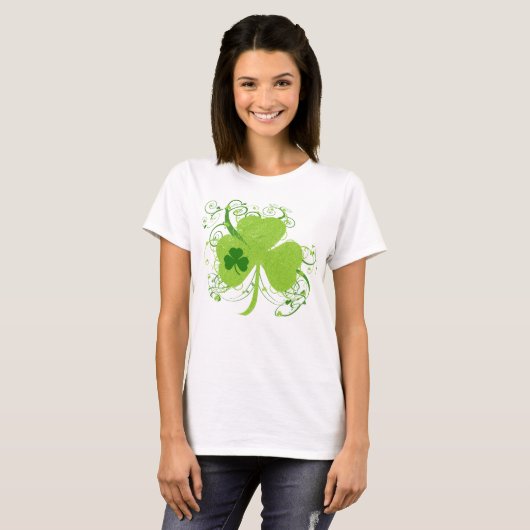 Fancy St Patricks Day Shamrock T-shirt (Voorkant volledig)