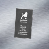 Fancy standaard poedel hond silhouet verticaal magnetisch visitekaartje (Voorbeeld)