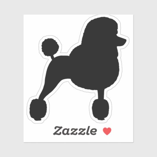 Fancy standaard poedel hond silhouet vinyl Sticker (Vel)