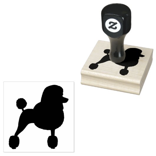 Fancy Standaard Poedel Hondenras Silhouet Rubberstempel (Gestempeld)