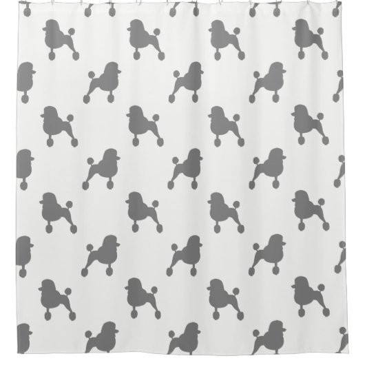 Fancy standaard poedel silhouetten patroon douchegordijn (Voorkant)