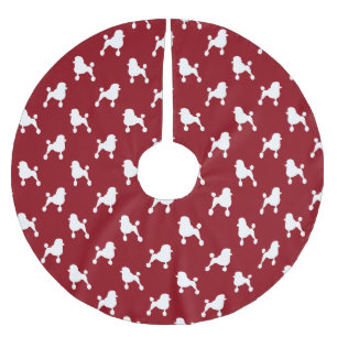 Fancy Standaard Poodle Silhouetten Patroon Rood Kerstboom Rok