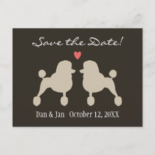 Fancy Standaard Poodles Huwelijk Save the Date Aankondigingskaart