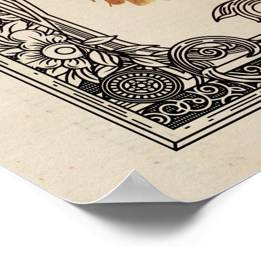 Fancy steampunk Cat Portrait Poster (Hoek)