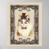 Fancy steampunk Cat Portrait Poster (Voorkant)