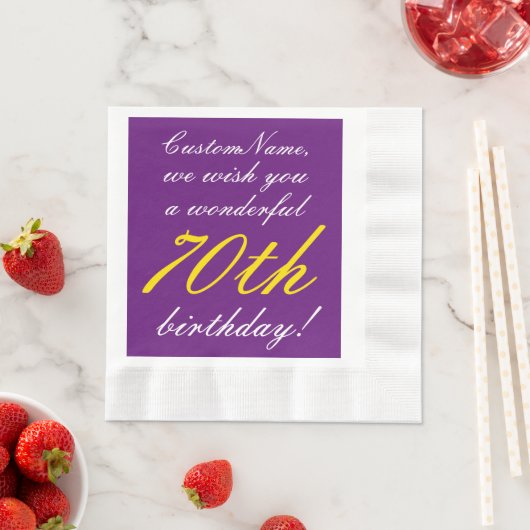 Fancy stijl 70th Birthday Paper Napkins Servet (Insitu)