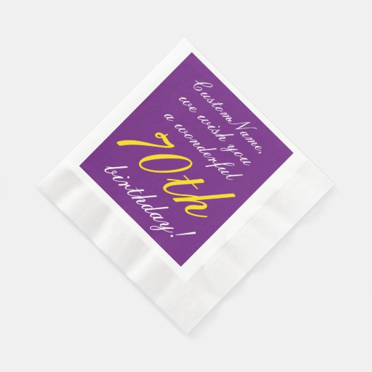 Fancy stijl 70th Birthday Paper Napkins Servet (Hoek)