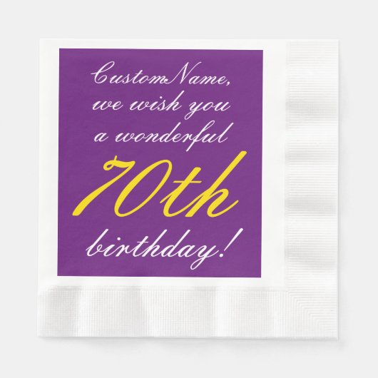 Fancy stijl 70th Birthday Paper Napkins Servet (Voorkant)