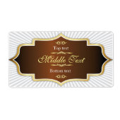 Fancy stijl Jam Jelly Label Bruin (Voorkant)