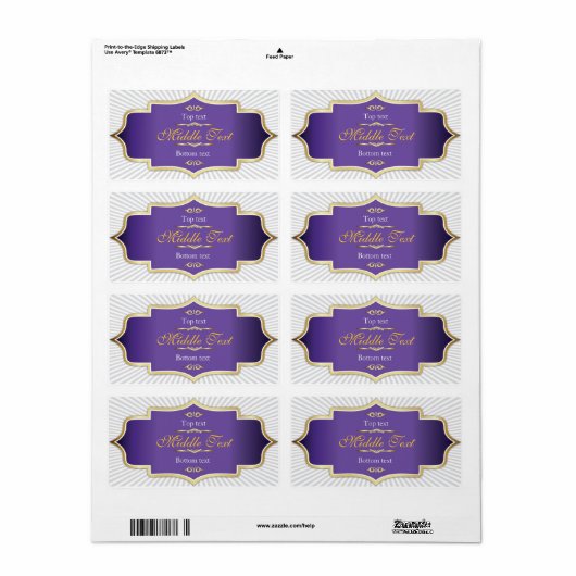 Fancy Stijl Jam Jelly Label Paarse (Full Sheet)