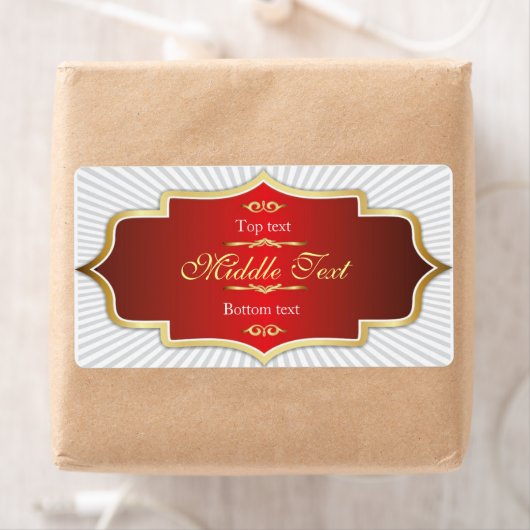 Fancy stijl Jam Jelly Label Rood (Insitu)