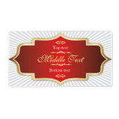 Fancy stijl Jam Jelly Label Rood (Voorkant)