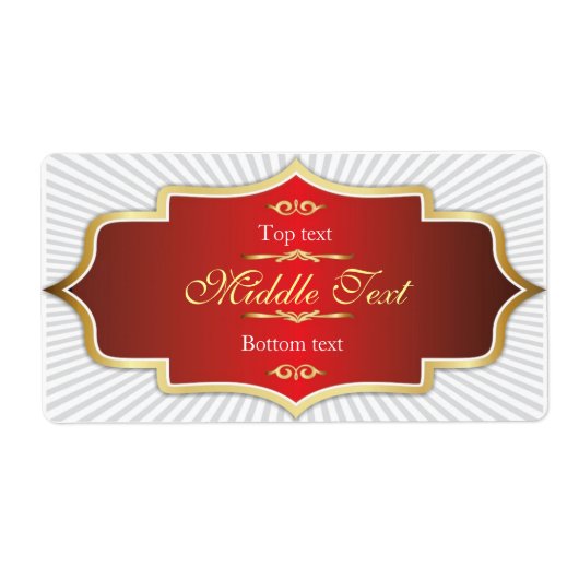 Fancy stijl Jam Jelly Label Rood (Voorkant)