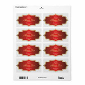 Fancy stijl Jam Jelly Label Rood (Full Sheet)