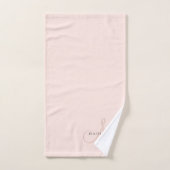 Fancy Stijlvol Blush Pink Monogram Script Bad Handdoek (Handdoek)