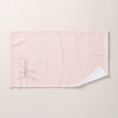 Fancy Stijlvol Blush Pink Monogram Script Bad Handdoek (Handdoek)
