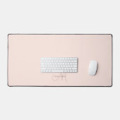 Fancy Stijlvol Blush Pink Monogram Script Bureaumat (Keyboard & Muis)