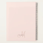 Fancy Stijlvol Blush Pink Monogram Script Planner (Achterkant)